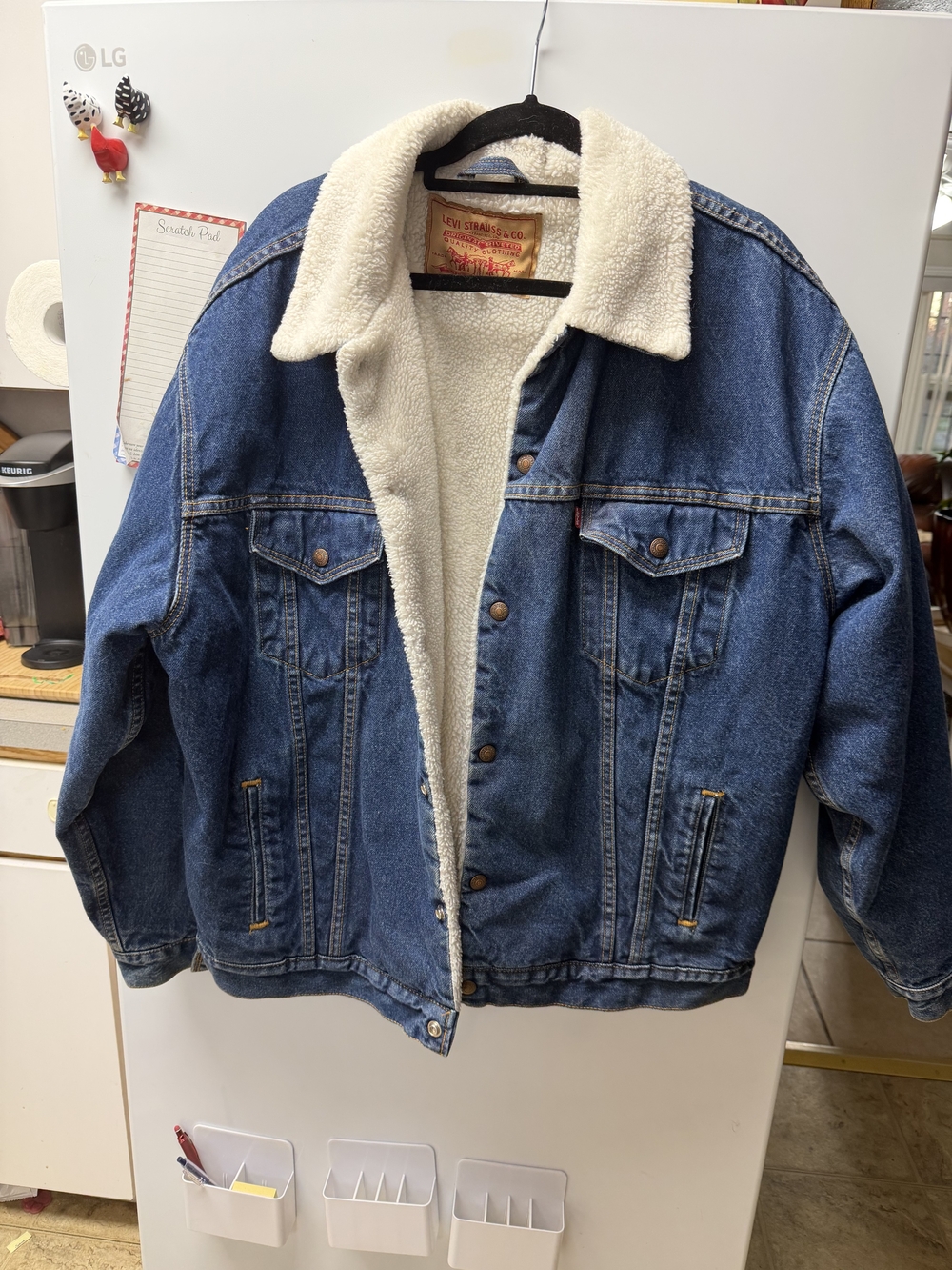 Levi's Blue Denim Jacket with Cream Sherpa Lining